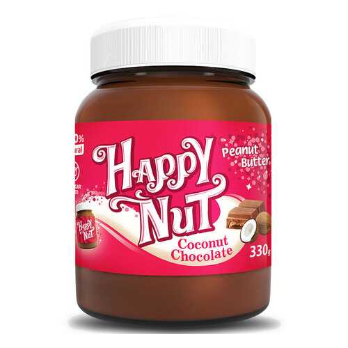 Арахисовая паста шоколадная HAPPY NUT с кокосом 330 г в Газпром