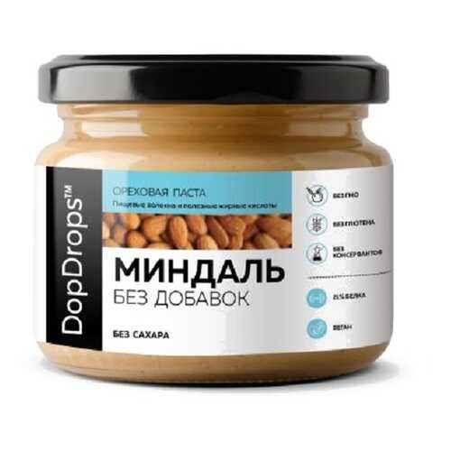 Ореховая паста DopDrops Миндальная без добавок 250 г в Газпром