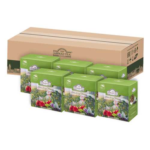 Чай Ahmad Tea Клубничный Мусс, зелёный, листовой, в пирамидках, 20х1,8г - 6 штук в Газпром