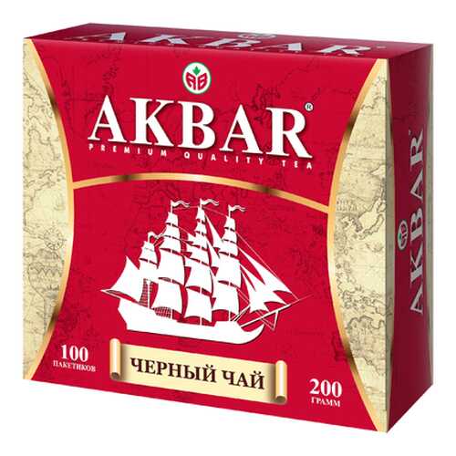 Чай черный Akbar корабль в пакетиках 200 г в Газпром