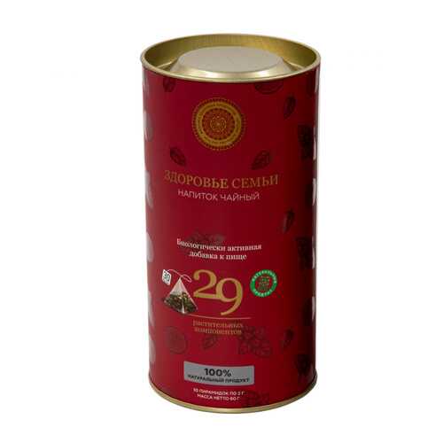 Чай Фабрика Здоровых Продуктов Здоровье семьи, чёрный 30 пирамидок для чайника в Газпром