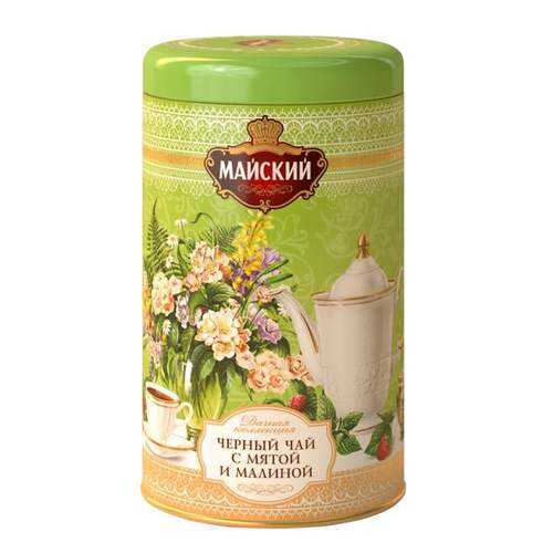 Чай листовой черный майский мята-малина Дачная Коллекция с добавками 80 г в Газпром