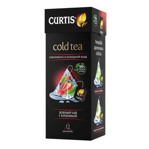 Чай Tea.ru Curtis Cold Tea. Зеленый чай с клубникой, чёрный с добавками, 12 пирамидок в Газпром