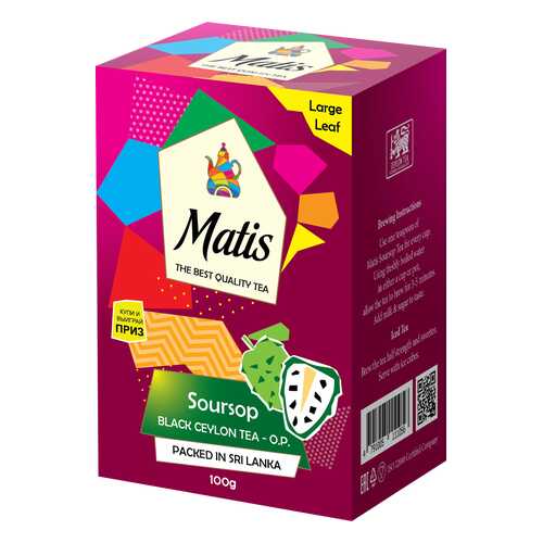Чай весовой черный Матис Soursop O.P. 100 г в Газпром