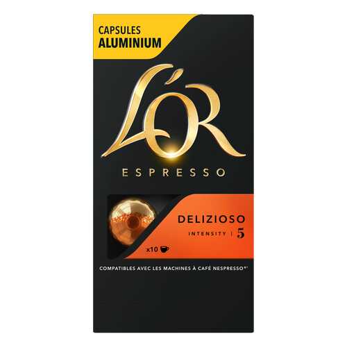 Капсулы L’OR Espresso Delizioso для кофемашин Nespresso 10 капсул в Газпром