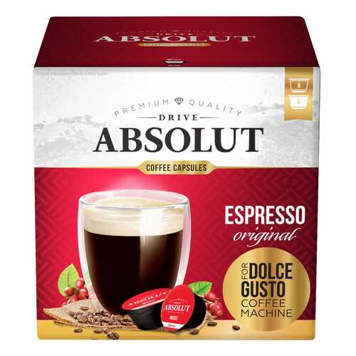 Кофе Absolut Drive Espresso Original в капсулах для кофемашины Dolce Gusto 16 капсул в Газпром