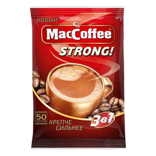 Напиток кофейный растворимый т.з. MacCoffee (3 в 1) Strong, м/уп 16г*50*10 блок в Газпром