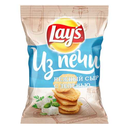 Картофельные чипсы Lays из печи сливочный сыр с зеленью 85 г в Газпром