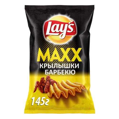 Картофельные чипсы Lays maxx куриные крылышки барбекю 145 г в Газпром