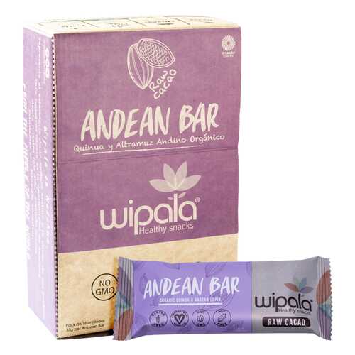 Злаковые батончики Wipala Snacks какао-киноа 16 шт по 35 г в Газпром