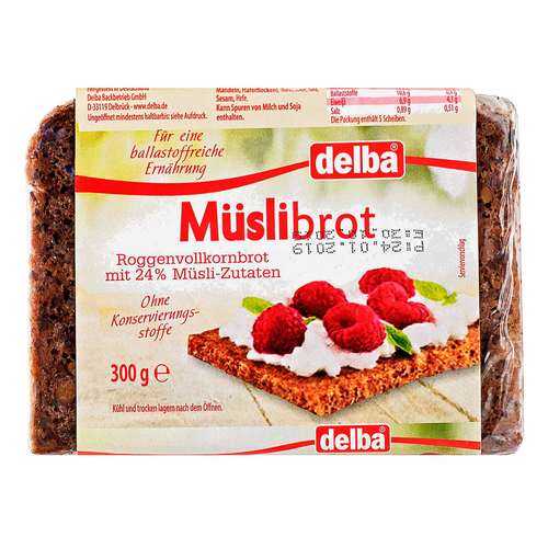 Хлеб Delba цельнозерновой с мюсли, 300 гр. в Газпром