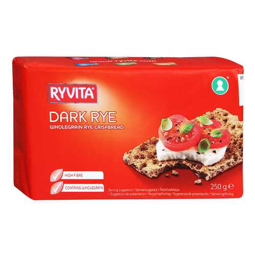 Хлебцы Ryvita ржаные из цельного зерна dark rye 12 штук в Газпром