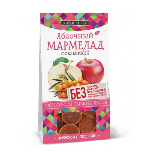 Мармелад яблочный Живые снеки с облепихой 90 г в Газпром