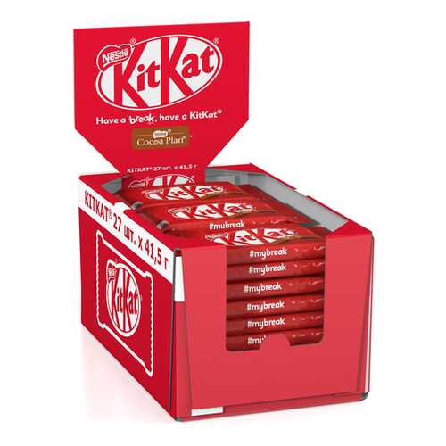 Молочный шоколад KITKAT с хрустящей вафлей 27 шт по 41.5 г в Газпром