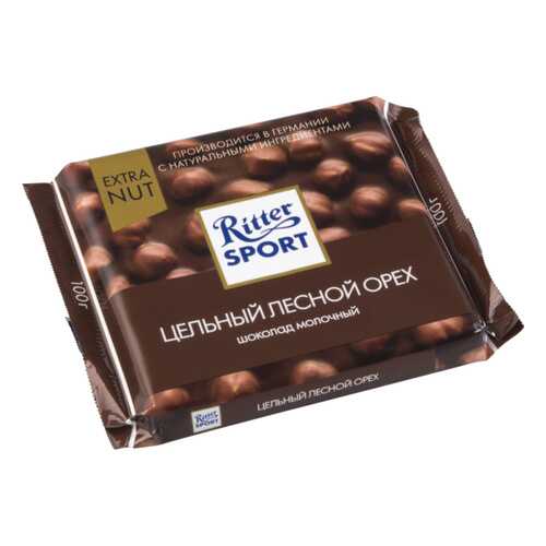 Шоколад молочный Ritter Sport extra nut цельный лесной орех 100 г в Газпром