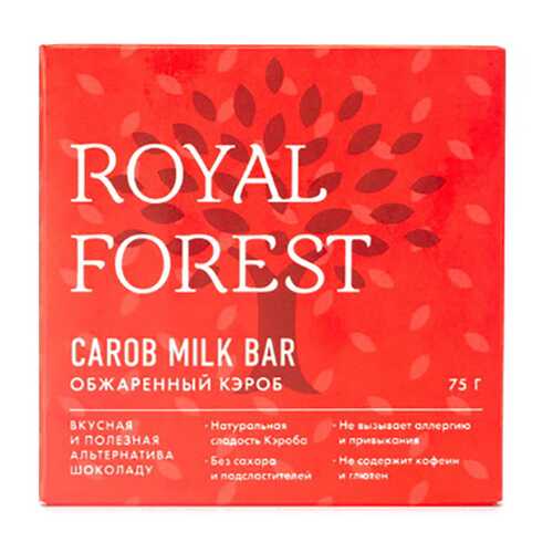 Шоколад Обжаренный кэроб Carob milk bar Royal Forest 75 г в Газпром