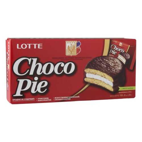 Пирожное choco pie Lotte в шоколаде 168 г в Газпром