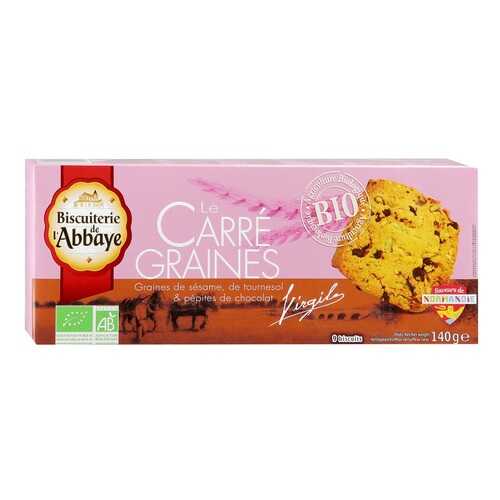 Печенье Biscuiterie de lAbbaye Le Carre Graine BIO кунжут-подсолнечник-шоколад 140 г в Газпром