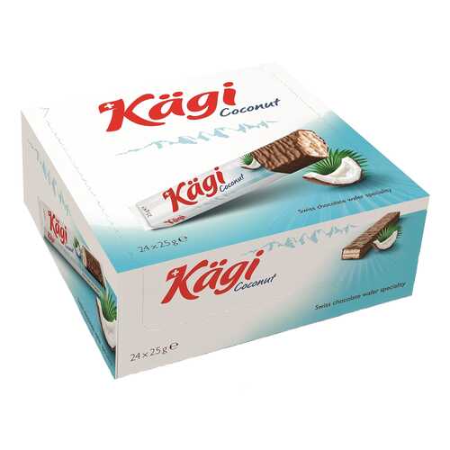 Вафли Kaegi Coconut с кокосовым крем в молочном шоколаде 24*25 г в Газпром
