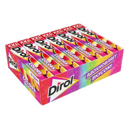 DIROL COLORS XXL жевательная резинка ассорти фрукты 19г по 18 шт в Газпром
