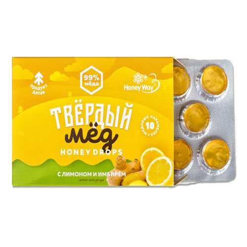Карамель Твердый мед медовая с лимоном и имбирем 30 г в Газпром
