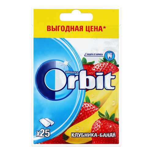 Orbit Клубника-Банан пакет 25 драже по 34г в Газпром