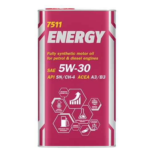 7511 MANNOL ENERGY 5W30 (SL) 4 л. (Metal) Синтетическое моторное масло 5W-30 в Газпром