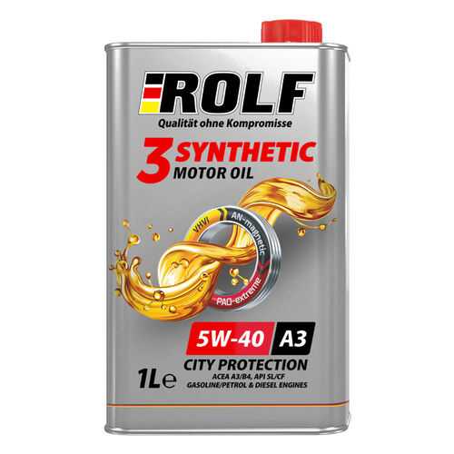 Масло моторное ROLF 3-synthetic 5W-40 ACEA A3/B4 1л в Газпром