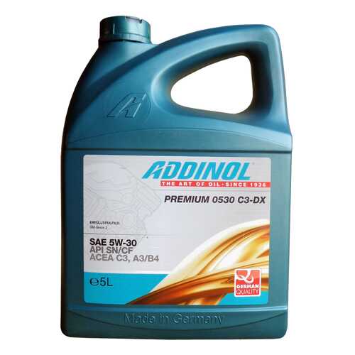 Моторное масло Addinol Premium 0530 C3-DX 5W-30 5л в Газпром