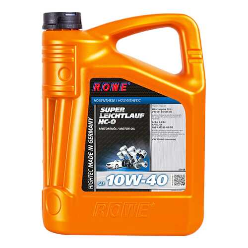Моторное масло Rowe Hightec Super Leichtlauf HC-O 10W-40 5л в Газпром