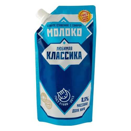 Молоко сгущенное Любимая классика 8.5% с сахаром 270 г в Газпром