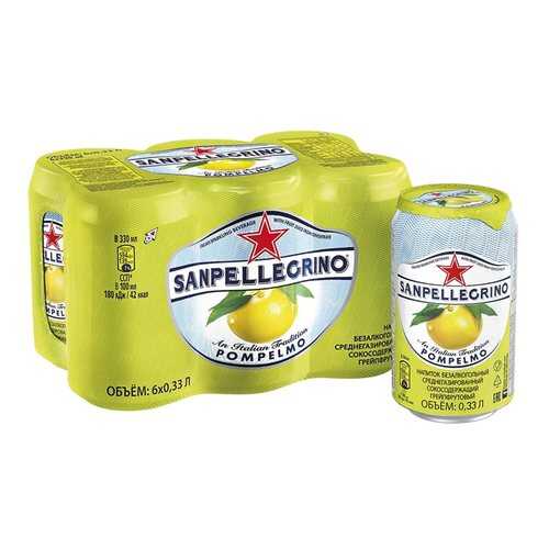 Напиток б/алк газ S.Pellegrino грейпфрут 0.33 л ал/б по 6 шт в Газпром