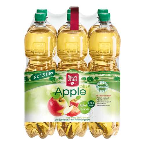 Вода минеральная Rhon Sprudel «Apple Plus» с яблочным соком без сахара 1.5 л 6 шт в Газпром